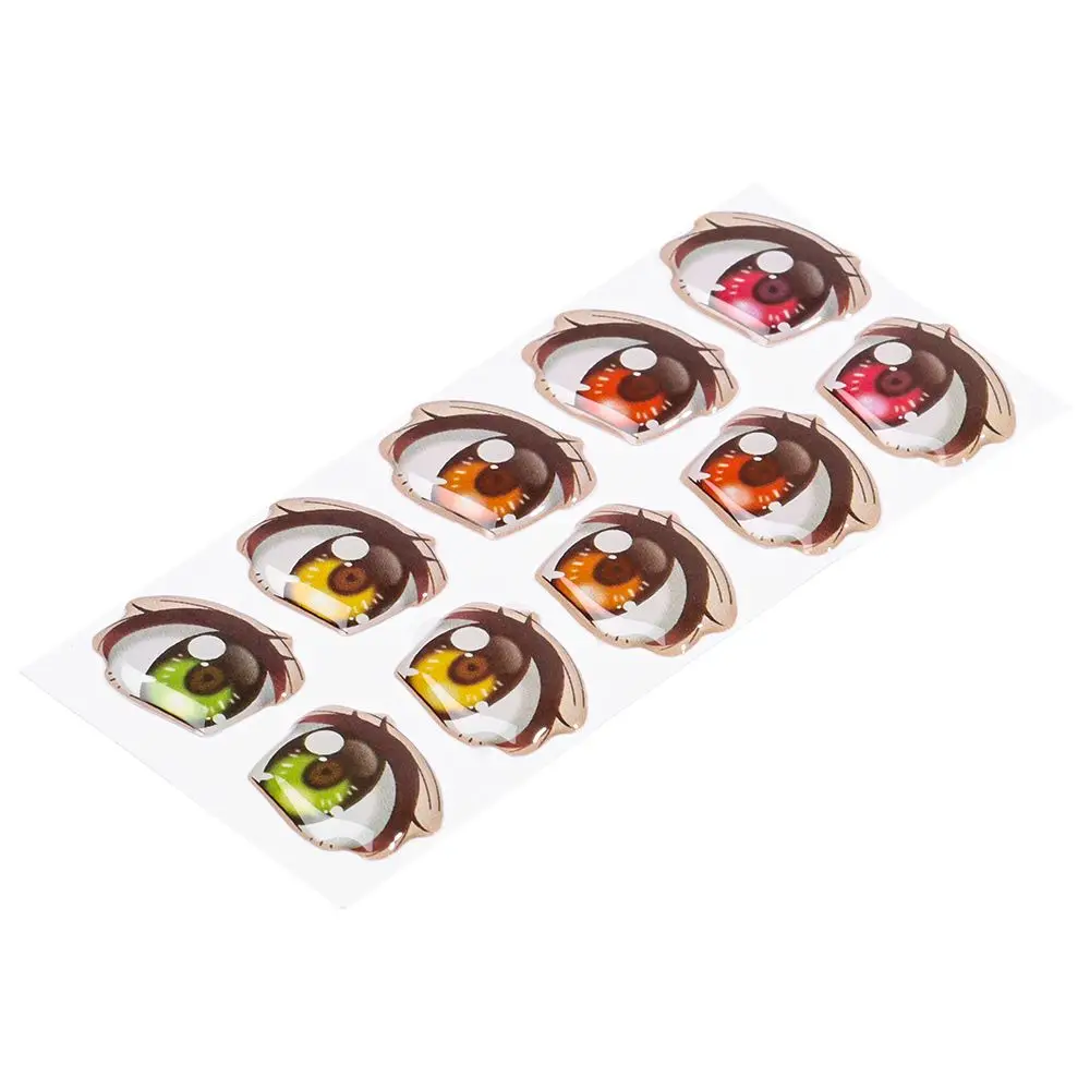 10 Pair Cartoon Eyes Stickers Different styles Rainbow Boy Anime Figurine Doll Face Organ Paster Decals DIY Glass Eye