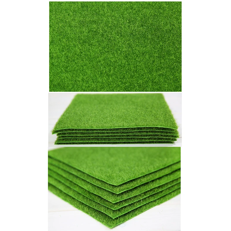 1Pc New 15cm Grass Mat Green Artificial Lawns Turf Carpets Fake Sod Garden Moss For Dollhouse Decals Toys
