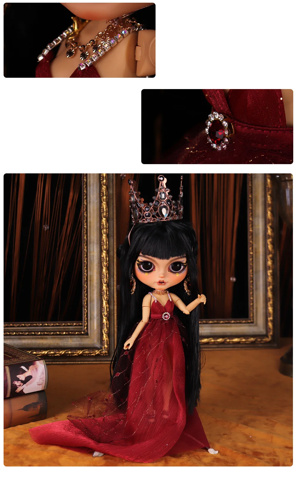 Outfits For ICY DBS Blyth Dolls Cleopatra Dress with Headdress Suit 1/6 BJD Ob24 Anime Girl bratz