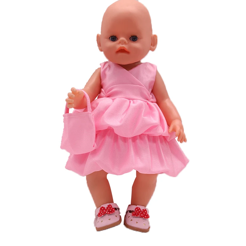 Doll Baby Clothes Princess Lace Dress Fit 18 Inch American&43 CM Reborn New Born Baby Doll OG Girl Doll Shoes DIY Gift`s Toy