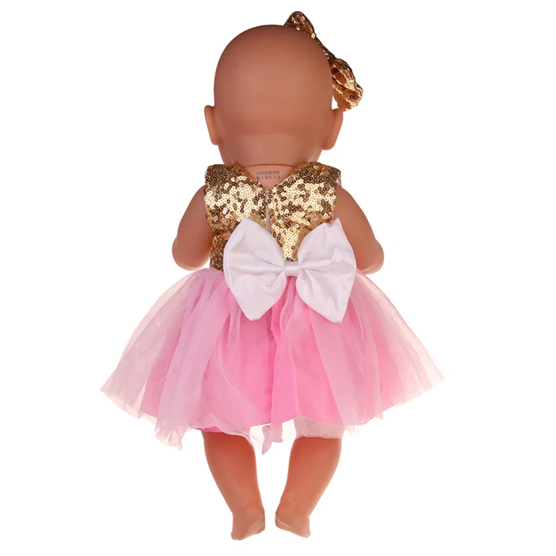 Doll Baby Clothes Princess Lace Dress Fit 18 Inch American&43 CM Reborn New Born Baby Doll OG Girl Doll Shoes DIY Gift`s Toy