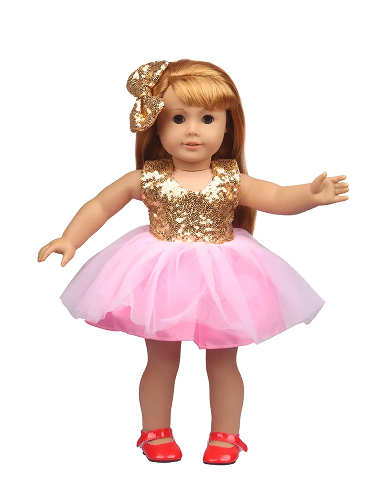 Doll Baby Clothes Princess Lace Dress Fit 18 Inch American&43 CM Reborn New Born Baby Doll OG Girl Doll Shoes DIY Gift`s Toy