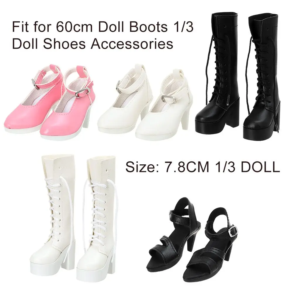 1/3 7.8CM Fashion Doll High Heel Shoes PU Leather With Differents Color Suitable for 60cm Doll Wearing Boots Shoes Doll