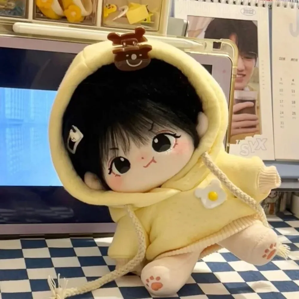 20cm Plush Doll Long Hair Naked Figure Baby Doll Cute Face Kawaii Nude Cotton Body Dolls Stuffed Plushies Toys Gift No Attribute