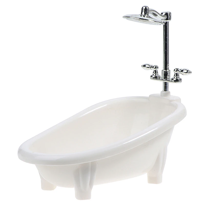 Dollhouse Miniatures Bathtub Furniture Bathroom Accessories Kids Pretend Toy