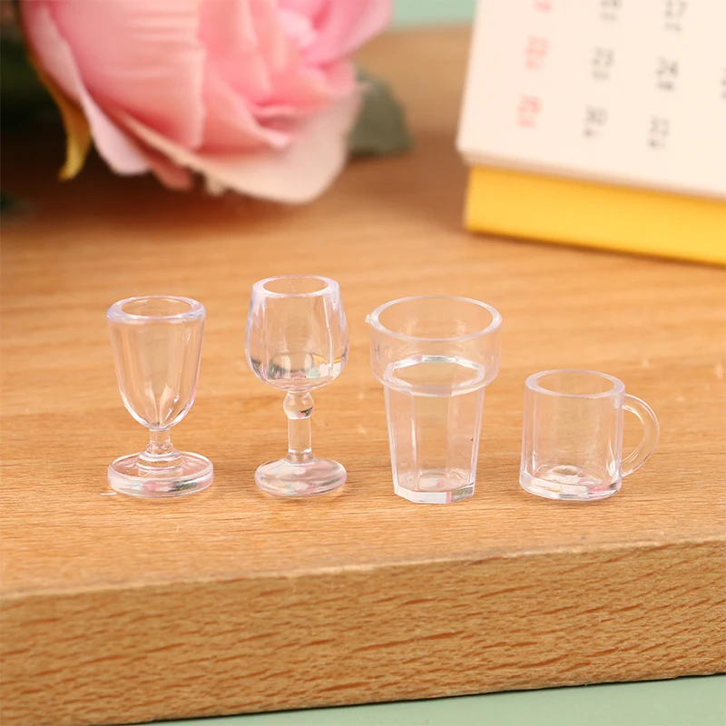 10Pcs Mini Red Wine Cup Simulation Furniture Wine Glass Goblet for Dollhouse Decoration 1:12 Dollhouse Miniature Accessories
