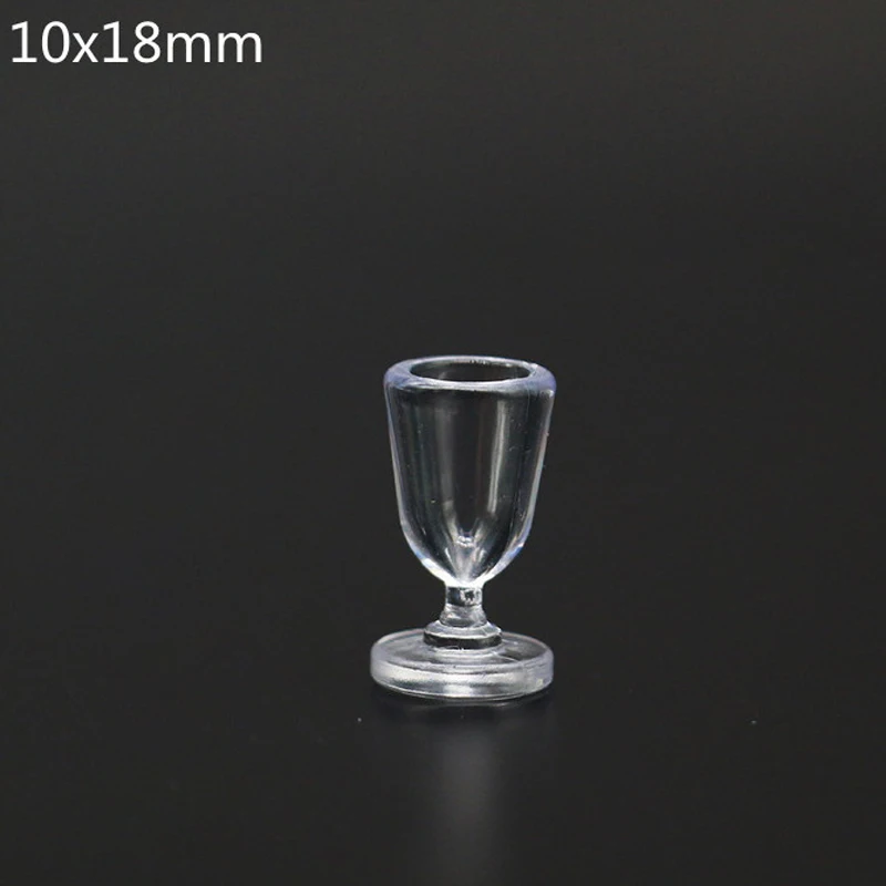 10Pcs Mini Red Wine Cup Simulation Furniture Wine Glass Goblet for Dollhouse Decoration 1:12 Dollhouse Miniature Accessories