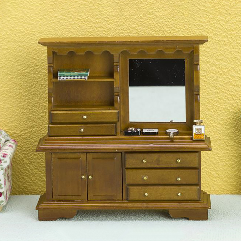 1:12 Miniature Dresser Closet TV Book Cake Bedside Table Cabinet Bookcase Cupboard Model Dollhouse Furniture Decor DIY Toys