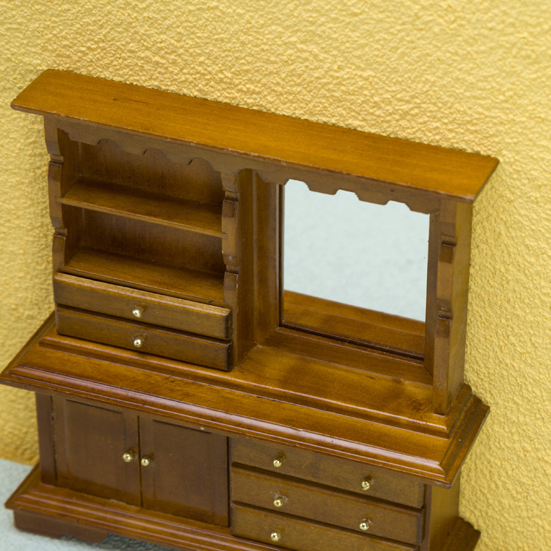 1:12 Miniature Dresser Closet TV Book Cake Bedside Table Cabinet Bookcase Cupboard Model Dollhouse Furniture Decor DIY Toys