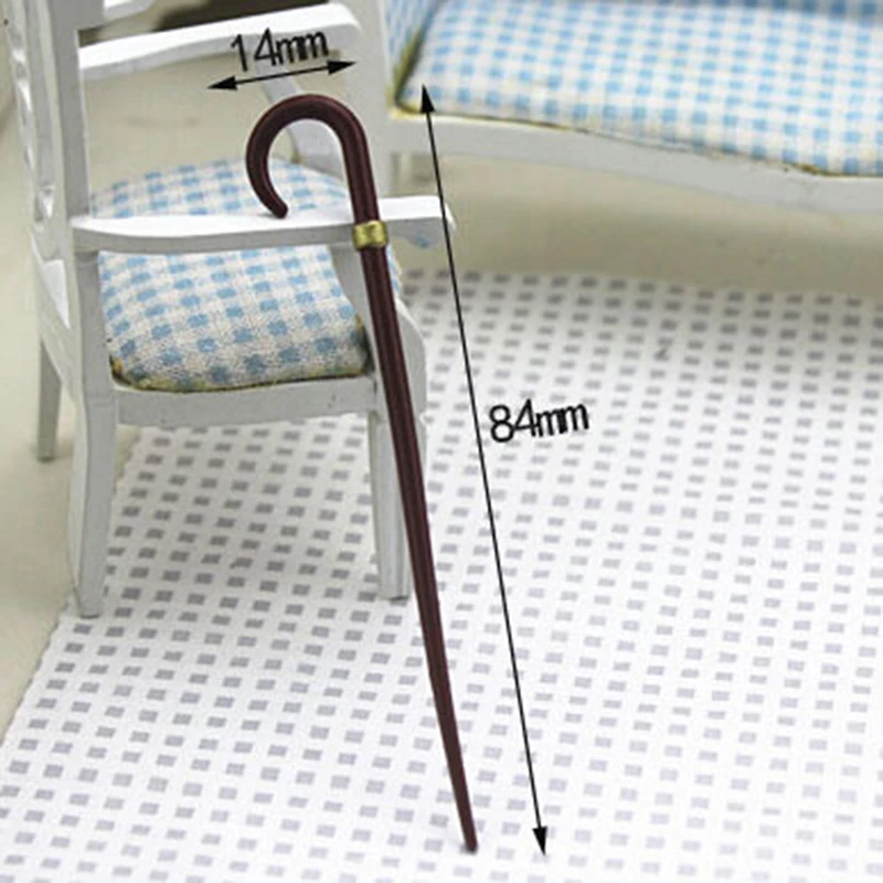 1/12 Dollhouse Miniature Accessories Mini Vintage Simulation Crutch Model Toy