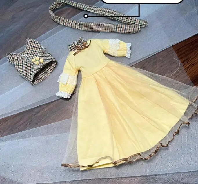 2024 Yellow Style Blythe clothes blythe doll outfit dress 1/6 30cm anime girl (Fit for Pullip,Ob22/24/26, Licca)