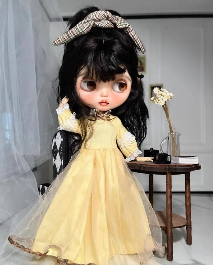 2024 Yellow Style Blythe clothes blythe doll outfit dress 1/6 30cm anime girl (Fit for Pullip,Ob22/24/26, Licca)