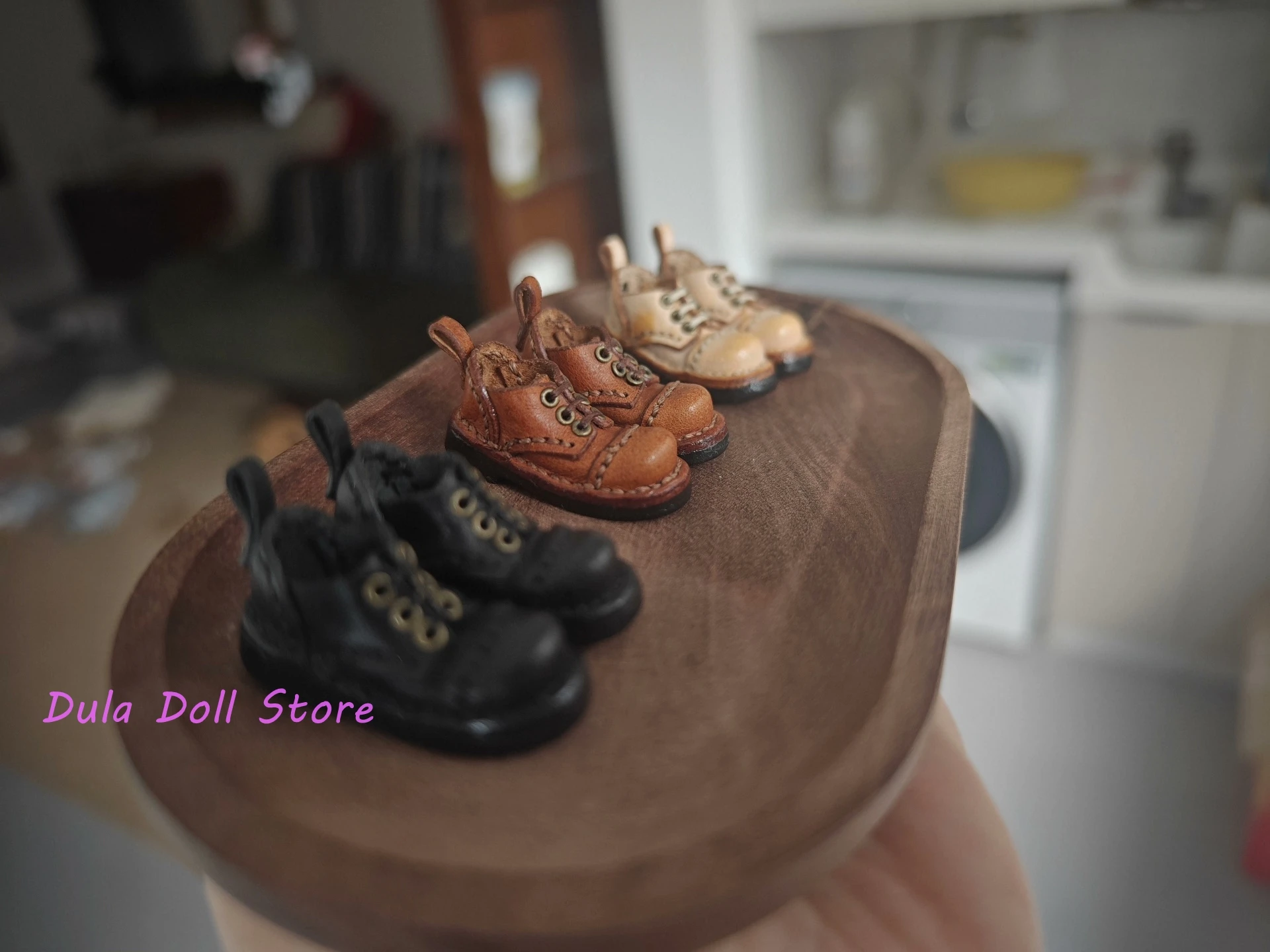 2026 Dula Doll Handmade Lace Up Small Leather Shoes for Blythe OB22 OB24 Azone Small Fish Body Dolls