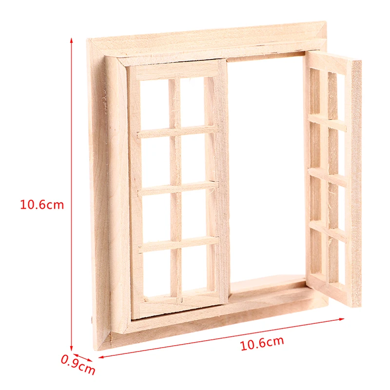 1 Set 1:12 Dollhouse Miniature DIY Wooden Window 16 Panel furniture for Children Play House Toys Accessories