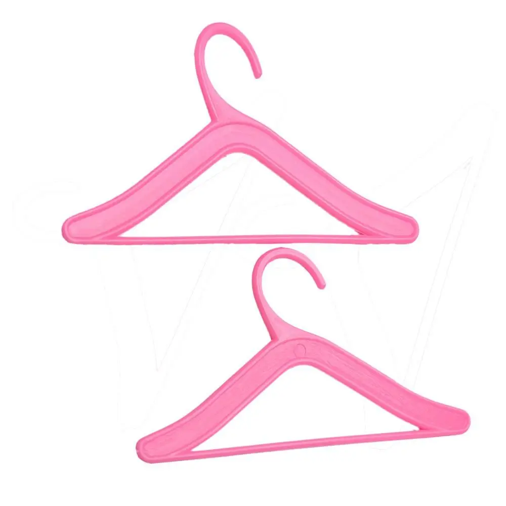 10/20PCS Toy Dress Holders Playing House Pink Plastic 1:6 Scale Doll Accessories Miniature Clothes Hangers Dollhouse Furniture