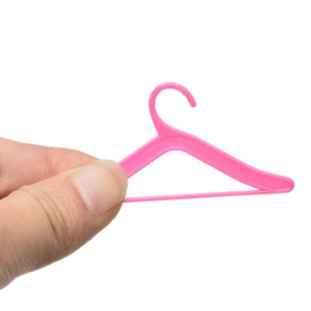 10/20PCS Toy Dress Holders Playing House Pink Plastic 1:6 Scale Doll Accessories Miniature Clothes Hangers Dollhouse Furniture