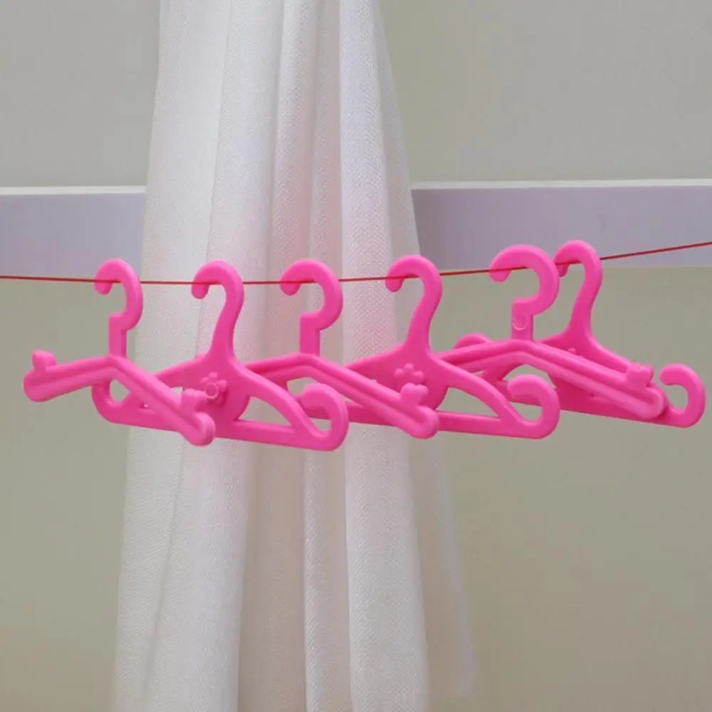 10/20PCS Toy Dress Holders Playing House Pink Plastic 1:6 Scale Doll Accessories Miniature Clothes Hangers Dollhouse Furniture