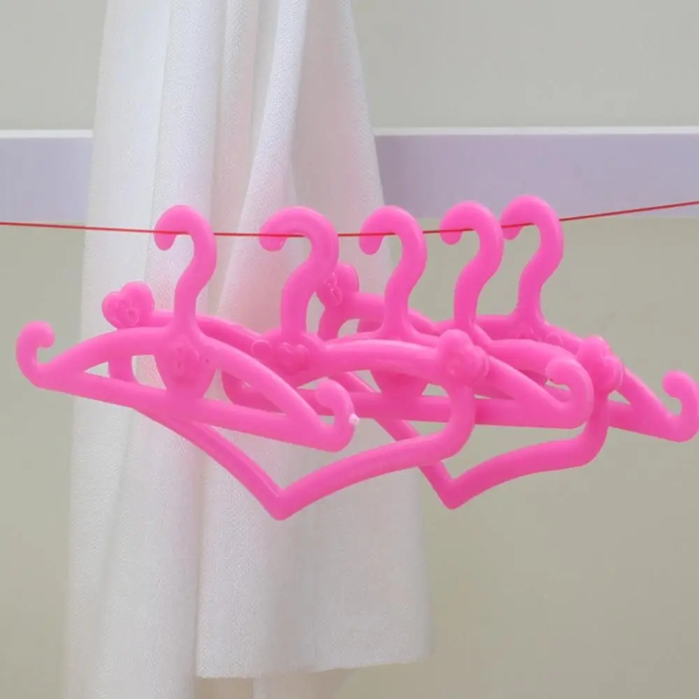 10/20PCS Toy Dress Holders Playing House Pink Plastic 1:6 Scale Doll Accessories Miniature Clothes Hangers Dollhouse Furniture