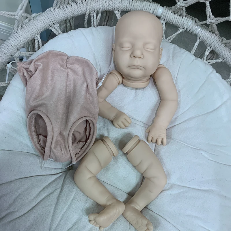 17inch Reborn Nevaeh Doll Kit Lifeike Unpainted Soft DIY Doll Parts with Cloth Body and COA