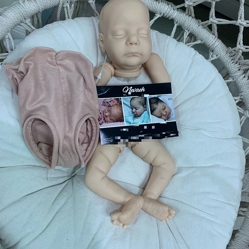 17inch Reborn Nevaeh Doll Kit Lifeike Unpainted Soft DIY Doll Parts with Cloth Body and COA