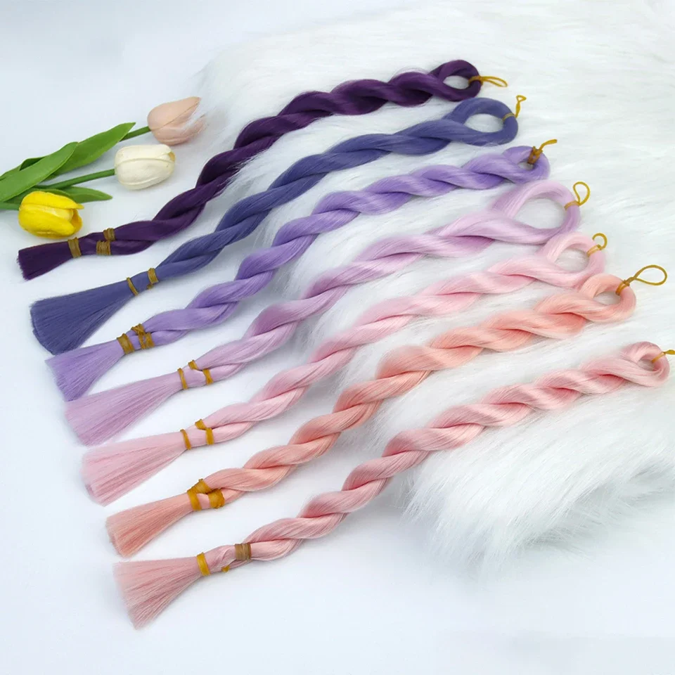 BJD Doll Hair 1/3 1/4 1/6 Rooting Wigs Material Heat-resistant Soft Silk Synthetic Replace Wigs