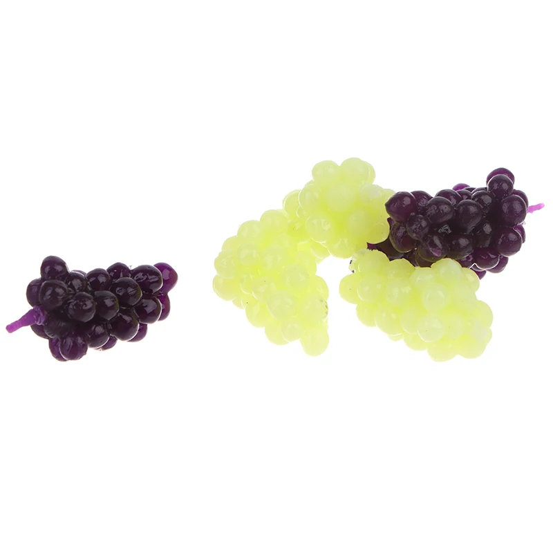 6Pcs/set 1:12 Dollhouse Miniature Purple Green Grape Dollhouse Food  Doll House Accessories Toys