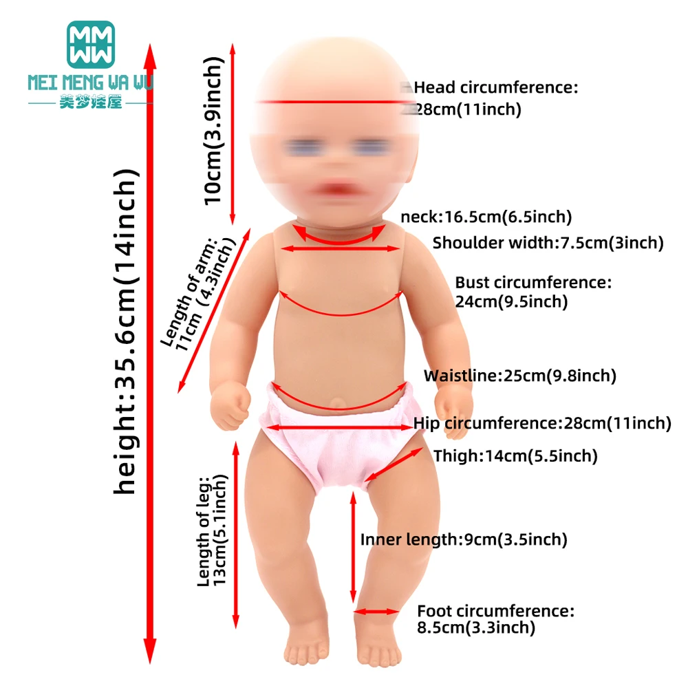 36cm 14inch Doll Clothes Newborn Doll Fashion Sets, Pajamas, Dresses, Dance Dresses, Gown Dresses Girl Gift