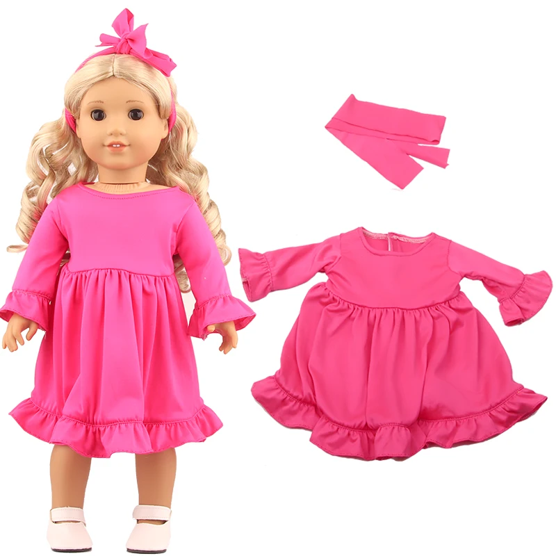 Toy Accessories New 5colour Solid color skirt for American Girl Doll Clothes 18-inch Doll , Cute Girl Gift(only sell clothes)