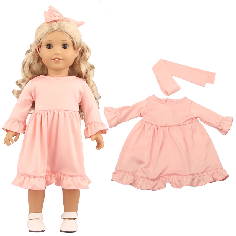 Toy Accessories New 5colour Solid color skirt for American Girl Doll Clothes 18-inch Doll , Cute Girl Gift(only sell clothes)