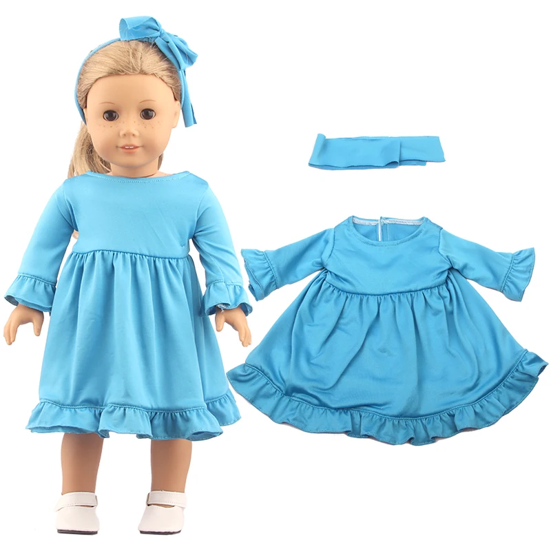 Toy Accessories New 5colour Solid color skirt for American Girl Doll Clothes 18-inch Doll , Cute Girl Gift(only sell clothes)