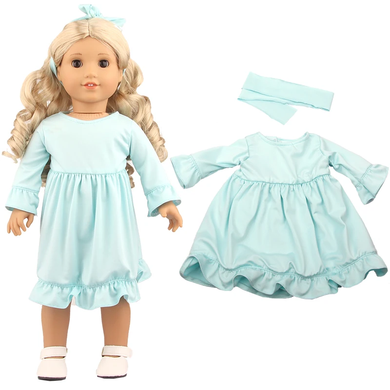 Toy Accessories New 5colour Solid color skirt for American Girl Doll Clothes 18-inch Doll , Cute Girl Gift(only sell clothes)