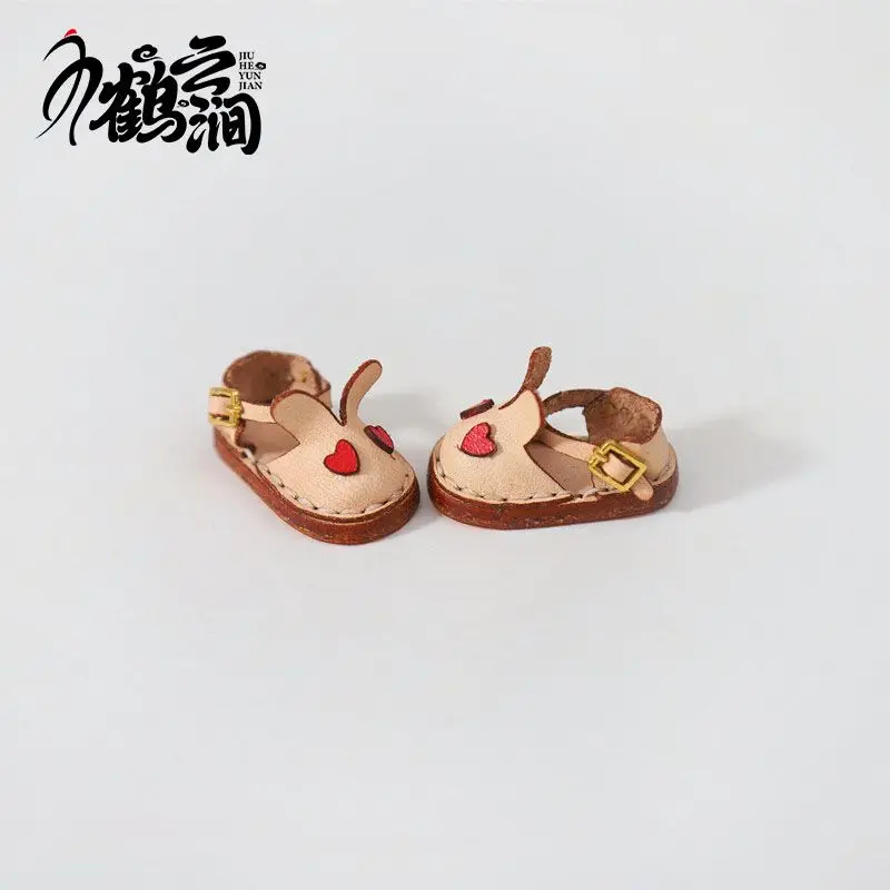 Blyths Doll Shoe Accessories Ob22 Ob24 Doll Shoes Rabbit Shoe Toy Accessories Mini Leather Shoes 3.0 * 1.8cm