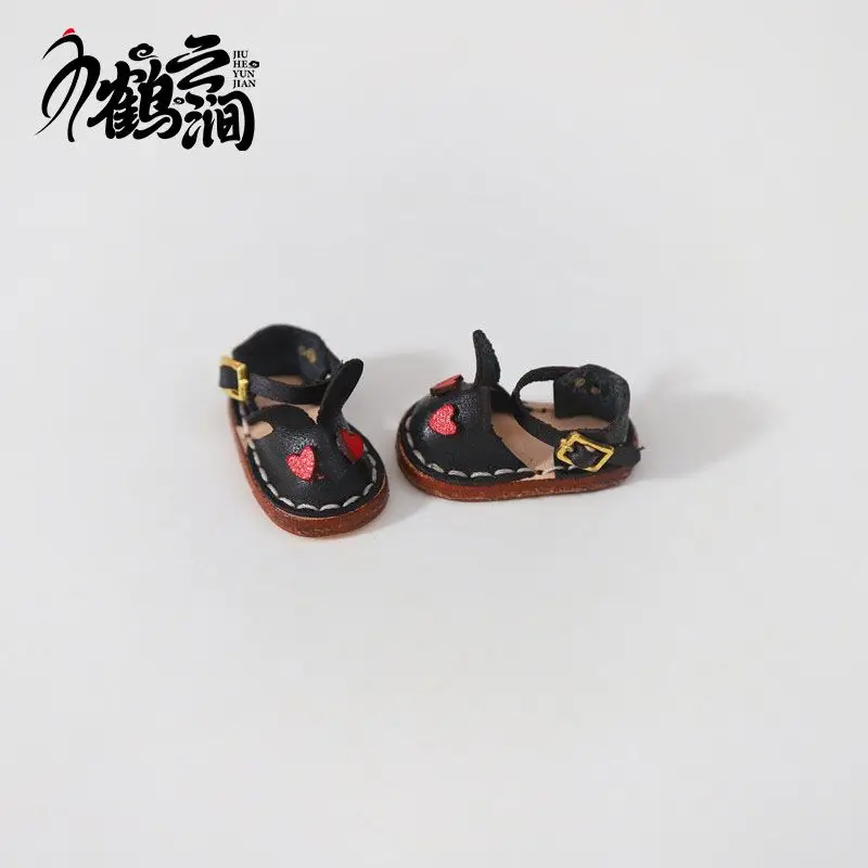 Blyths Doll Shoe Accessories Ob22 Ob24 Doll Shoes Rabbit Shoe Toy Accessories Mini Leather Shoes 3.0 * 1.8cm