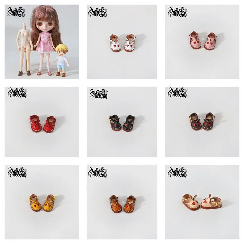 Blyths Doll Shoe Accessories Ob22 Ob24 Doll Shoes Rabbit Shoe Toy Accessories Mini Leather Shoes 3.0 * 1.8cm