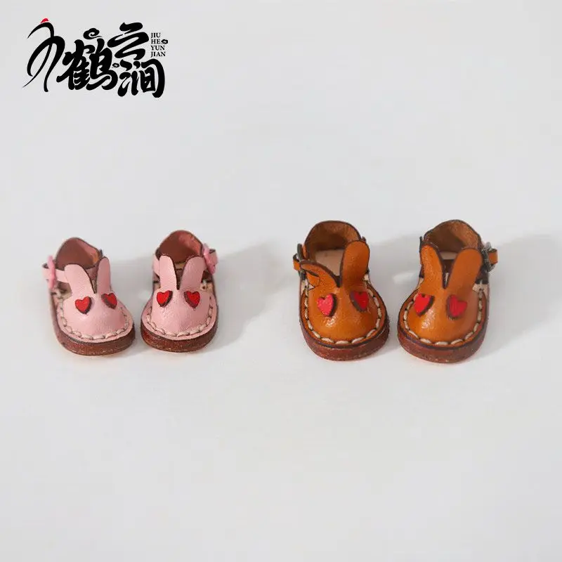 Blyths Doll Shoe Accessories Ob22 Ob24 Doll Shoes Rabbit Shoe Toy Accessories Mini Leather Shoes 3.0 * 1.8cm
