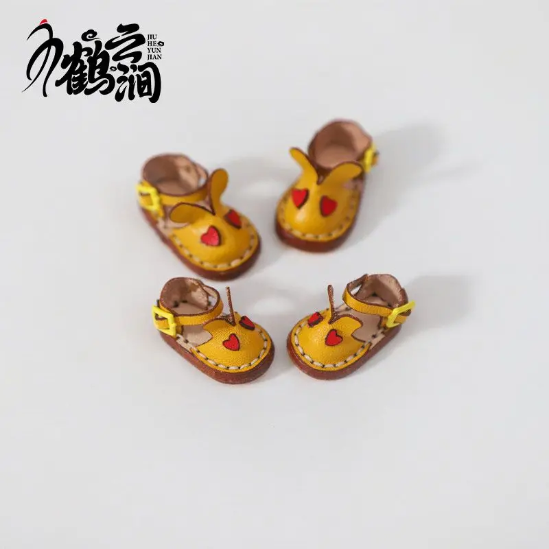 Blyths Doll Shoe Accessories Ob22 Ob24 Doll Shoes Rabbit Shoe Toy Accessories Mini Leather Shoes 3.0 * 1.8cm