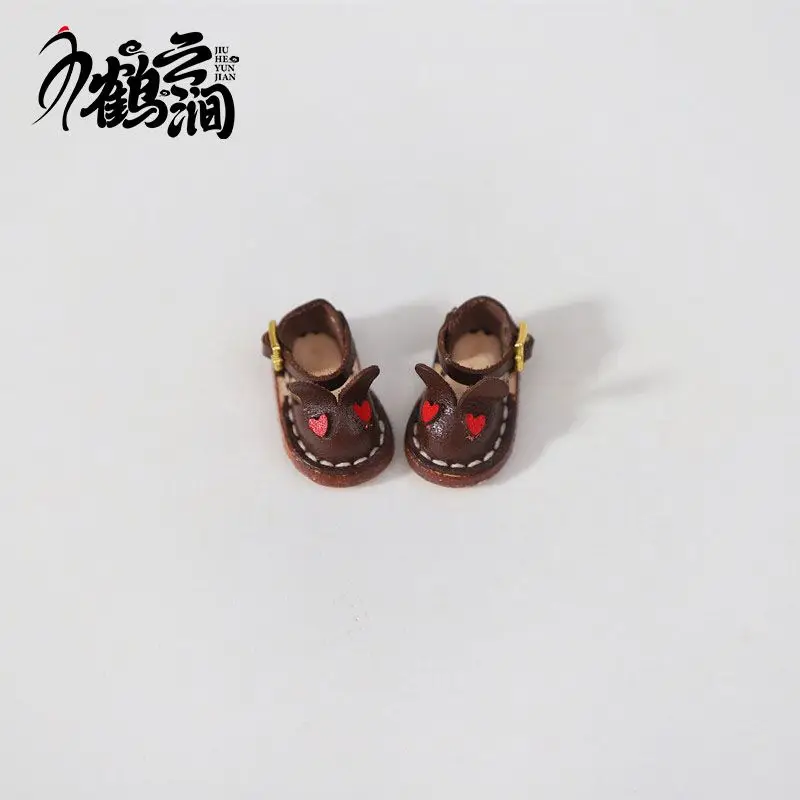 Blyths Doll Shoe Accessories Ob22 Ob24 Doll Shoes Rabbit Shoe Toy Accessories Mini Leather Shoes 3.0 * 1.8cm