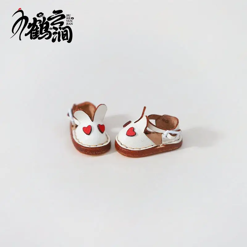 Blyths Doll Shoe Accessories Ob22 Ob24 Doll Shoes Rabbit Shoe Toy Accessories Mini Leather Shoes 3.0 * 1.8cm