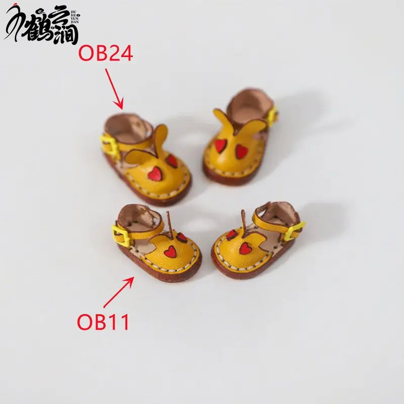 Blyths Doll Shoe Accessories Ob22 Ob24 Doll Shoes Rabbit Shoe Toy Accessories Mini Leather Shoes 3.0 * 1.8cm