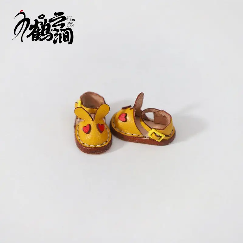 Blyths Doll Shoe Accessories Ob22 Ob24 Doll Shoes Rabbit Shoe Toy Accessories Mini Leather Shoes 3.0 * 1.8cm
