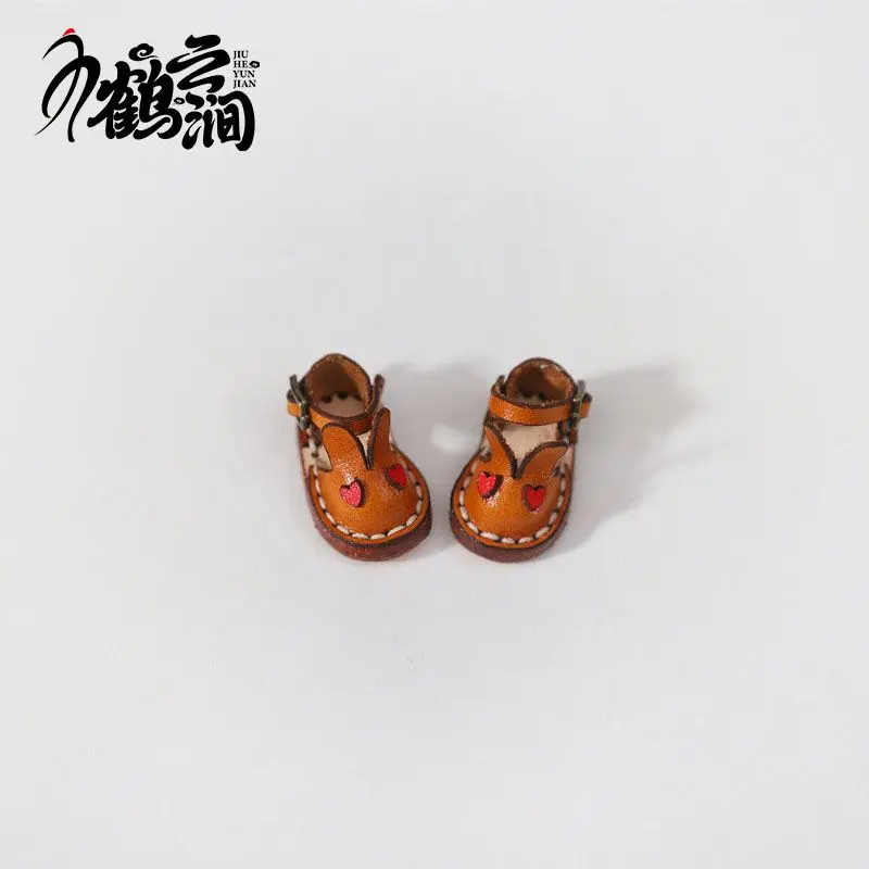 Blyths Doll Shoe Accessories Ob22 Ob24 Doll Shoes Rabbit Shoe Toy Accessories Mini Leather Shoes 3.0 * 1.8cm