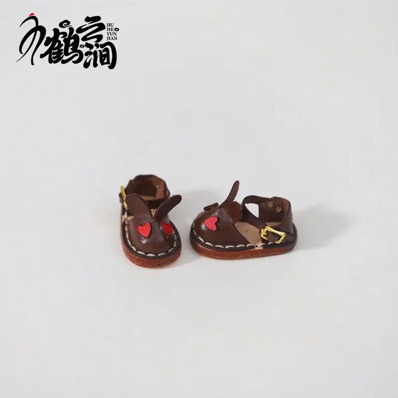 Blyths Doll Shoe Accessories Ob22 Ob24 Doll Shoes Rabbit Shoe Toy Accessories Mini Leather Shoes 3.0 * 1.8cm
