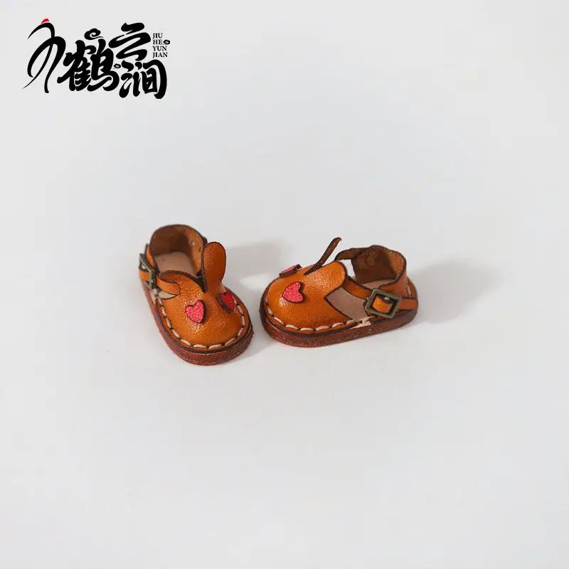 Blyths Doll Shoe Accessories Ob22 Ob24 Doll Shoes Rabbit Shoe Toy Accessories Mini Leather Shoes 3.0 * 1.8cm