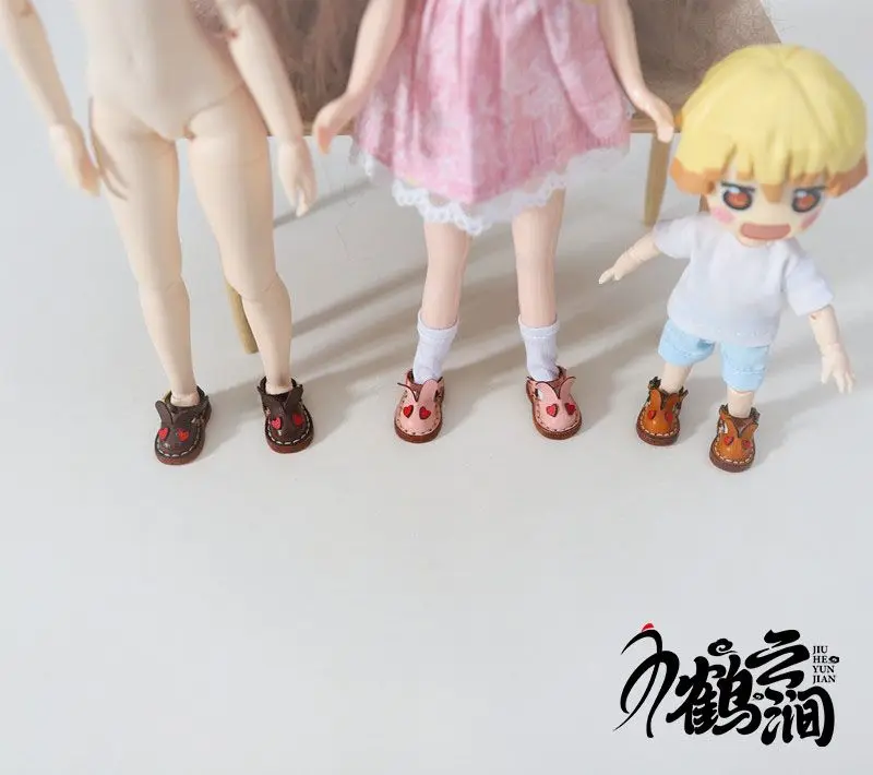 Blyths Doll Shoe Accessories Ob22 Ob24 Doll Shoes Rabbit Shoe Toy Accessories Mini Leather Shoes 3.0 * 1.8cm
