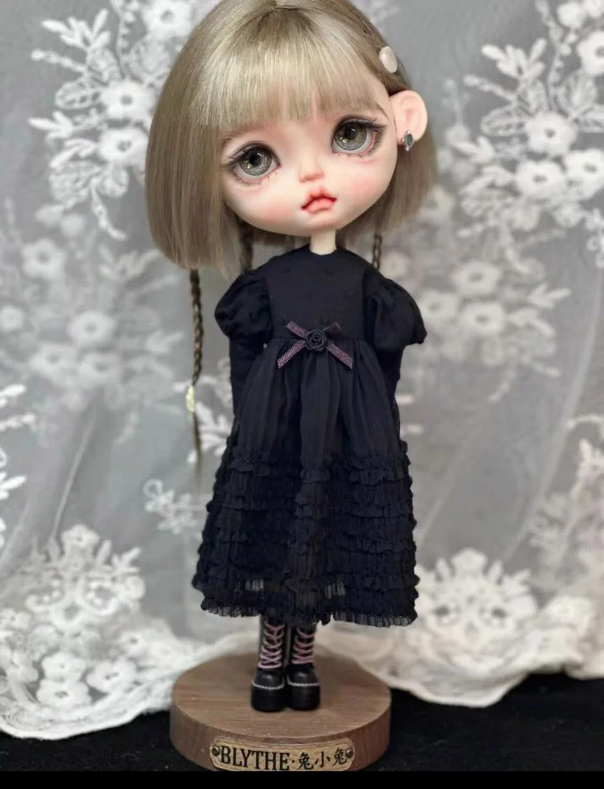 2026 1pcs Blythe Gothic Style One-Piece Dress 1/6 30cm(Fit for Pullip,Ob22/24/26, Licca)