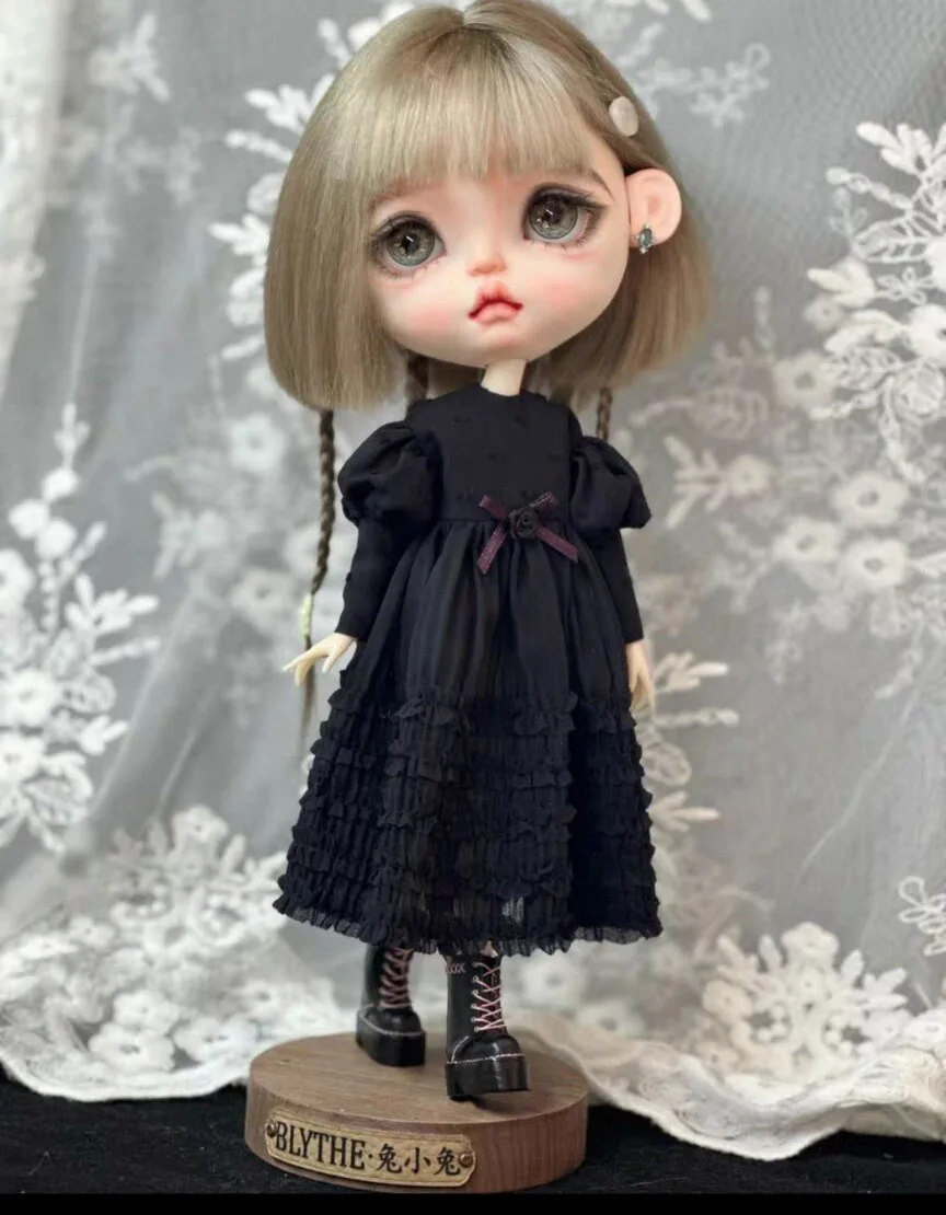 2026 1pcs Blythe Gothic Style One-Piece Dress 1/6 30cm(Fit for Pullip,Ob22/24/26, Licca)