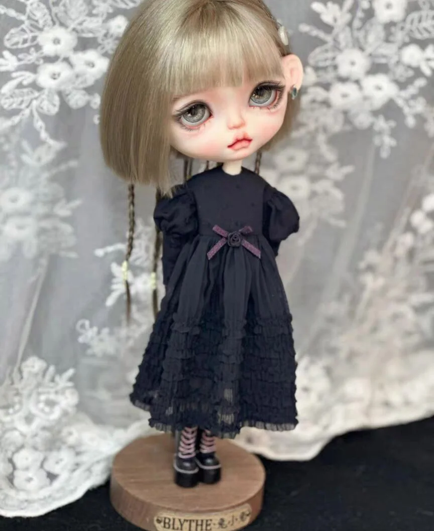 2026 1pcs Blythe Gothic Style One-Piece Dress 1/6 30cm(Fit for Pullip,Ob22/24/26, Licca)