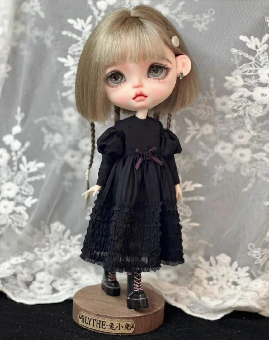 2026 1pcs Blythe Gothic Style One-Piece Dress 1/6 30cm(Fit for Pullip,Ob22/24/26, Licca)
