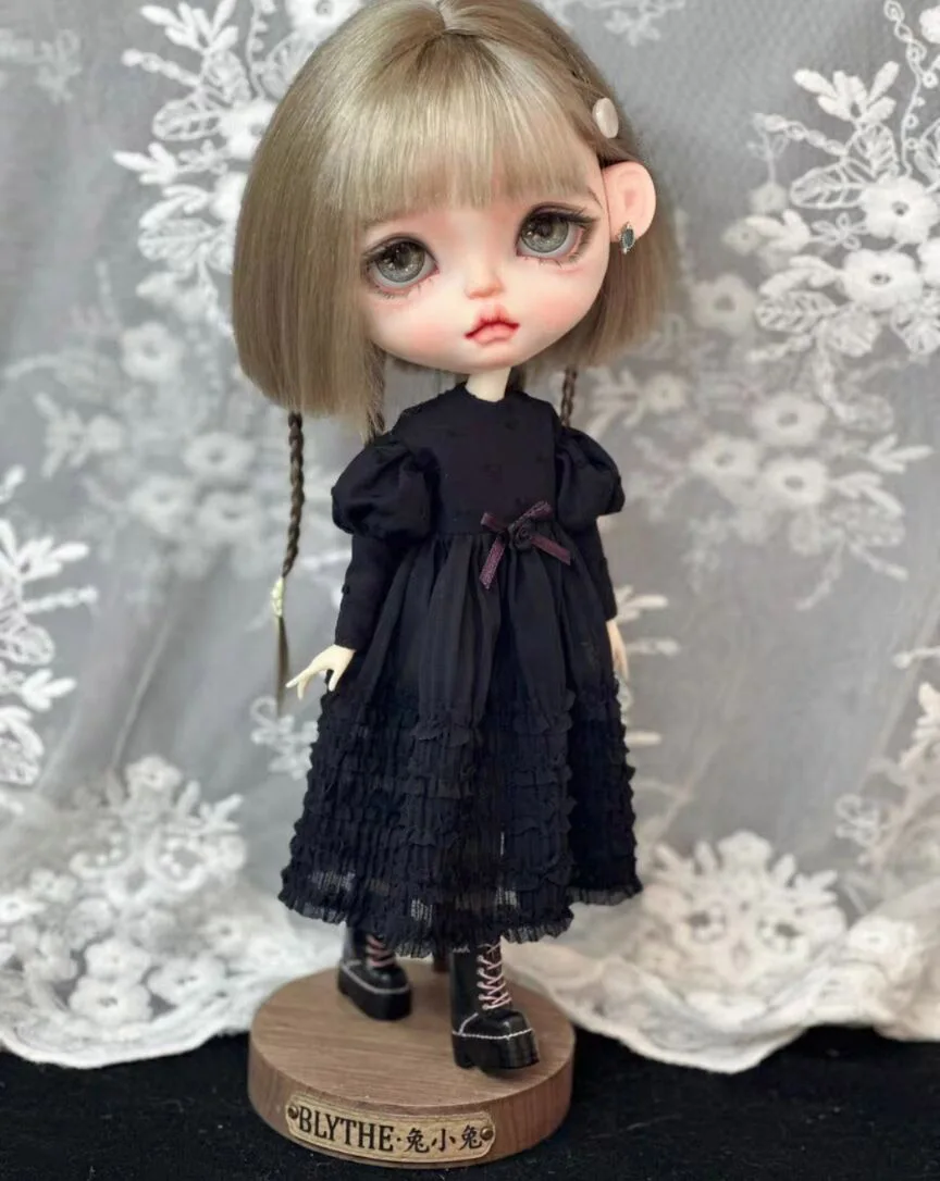 2026 1pcs Blythe Gothic Style One-Piece Dress 1/6 30cm(Fit for Pullip,Ob22/24/26, Licca)