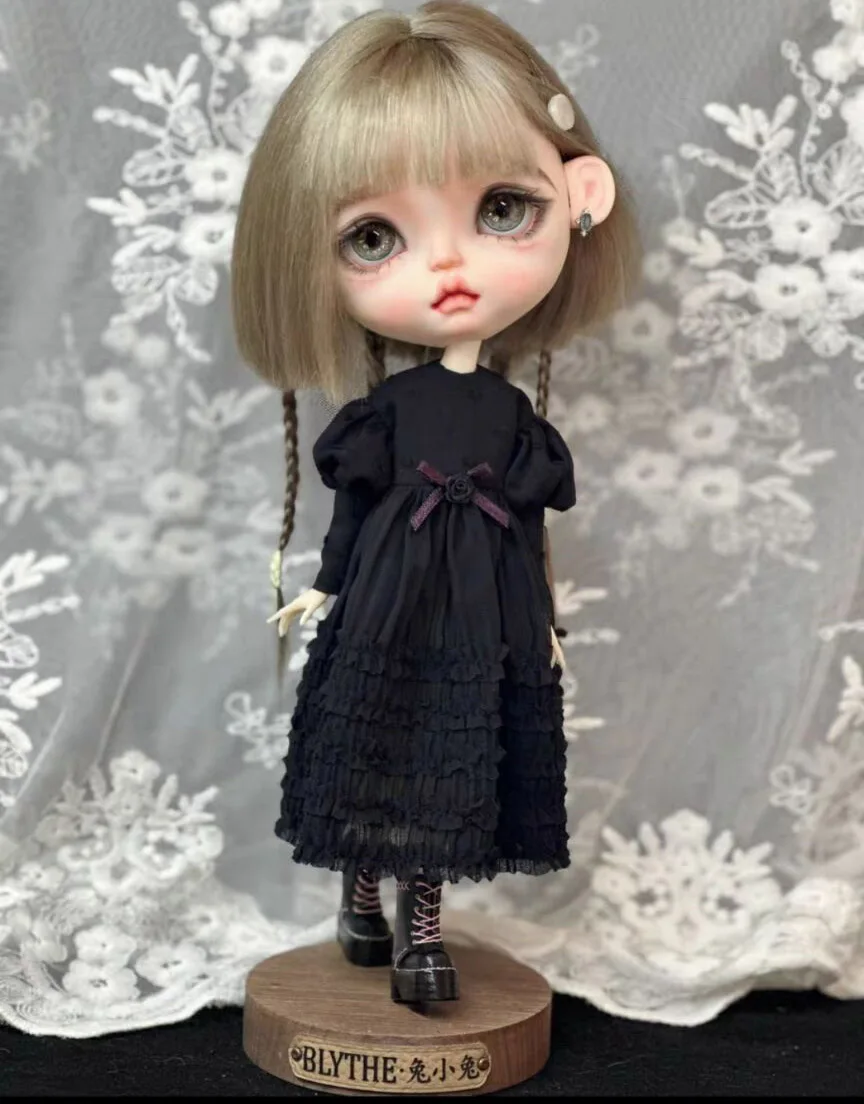 2026 1pcs Blythe Gothic Style One-Piece Dress 1/6 30cm(Fit for Pullip,Ob22/24/26, Licca)